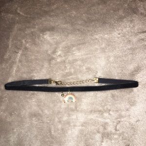 BLACK RAINBOW CHARM CHOKER
